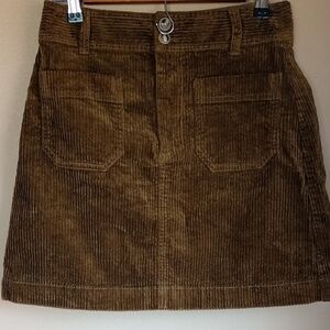 Madewell Corduroy Mini Skirt Brown/Green Classic Career Wear Size 0